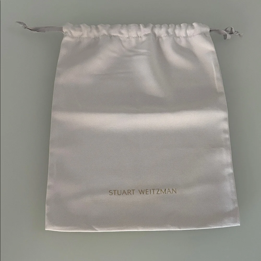 Stuart Weitzman Satin Dust Bag in White - 14x10